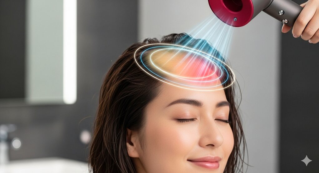 ダイソンNural Shineの頭皮ケアをイメージした優しい温風