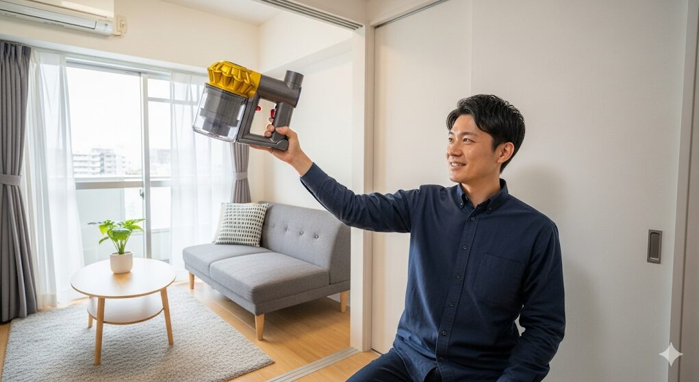 軽量なDyson Microシリーズを使うイメージ