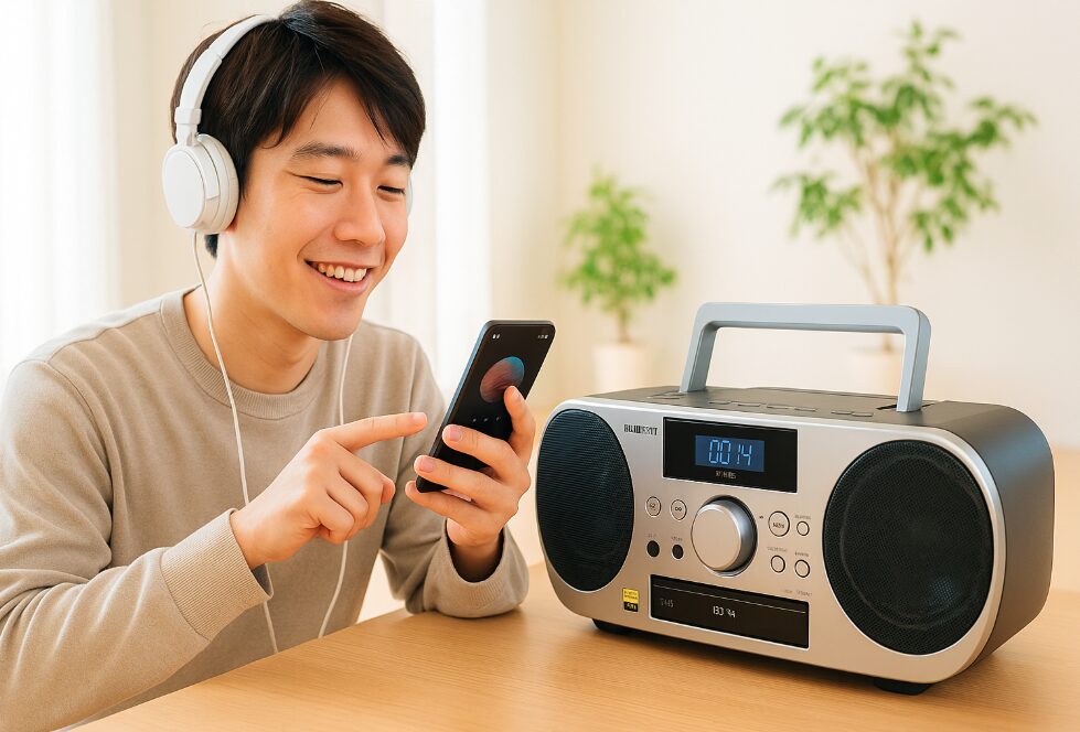 Bluetoothでワイヤレス接続して音楽を楽しむ日本の若者