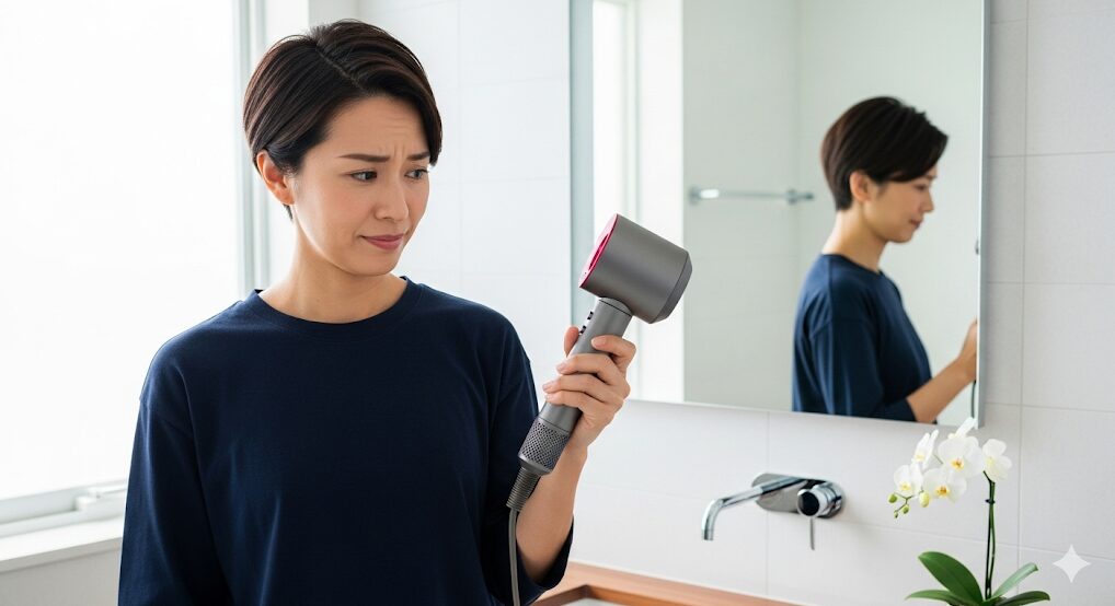 その重さや大きさを確認している日本人