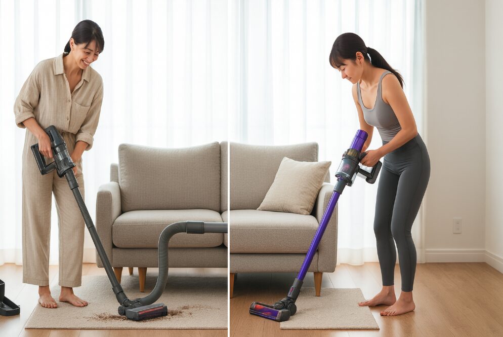 それぞれの掃除機の特徴を比較している