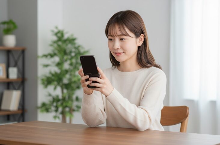 セール情報を熱心にチェックしている。