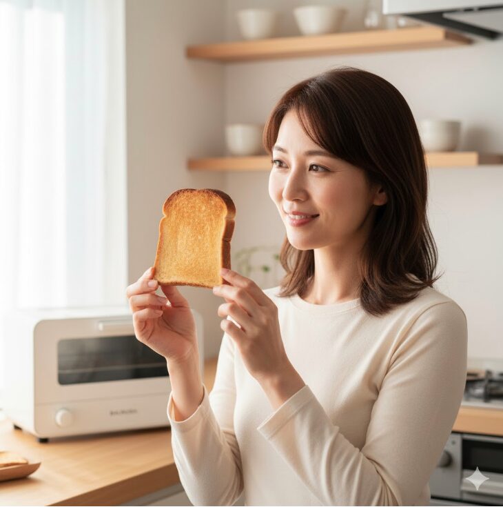 朝の光の中で微笑む日本人女性