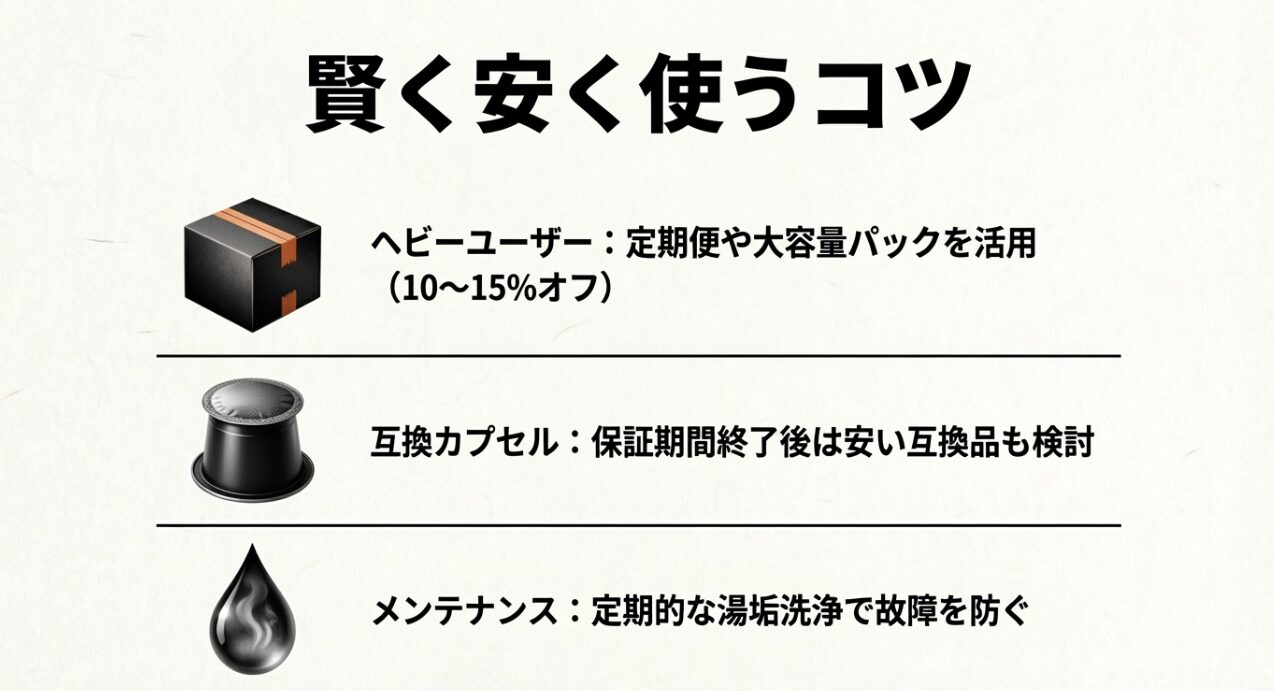 コーヒーだけでなく紅茶や緑茶も1台で楽しめるキューリグの多用途性を示すイメージ図。
