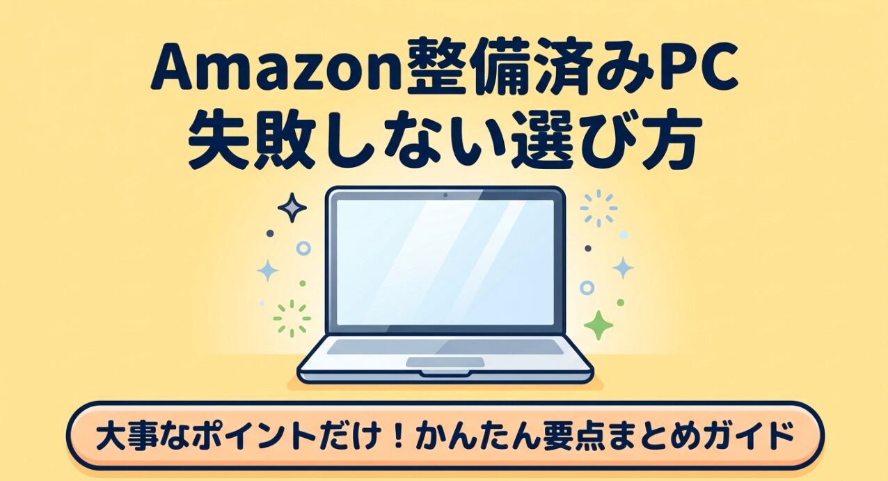 Amazon整備済みPC（ノートパソコン）の失敗しない選び方まとめガイド