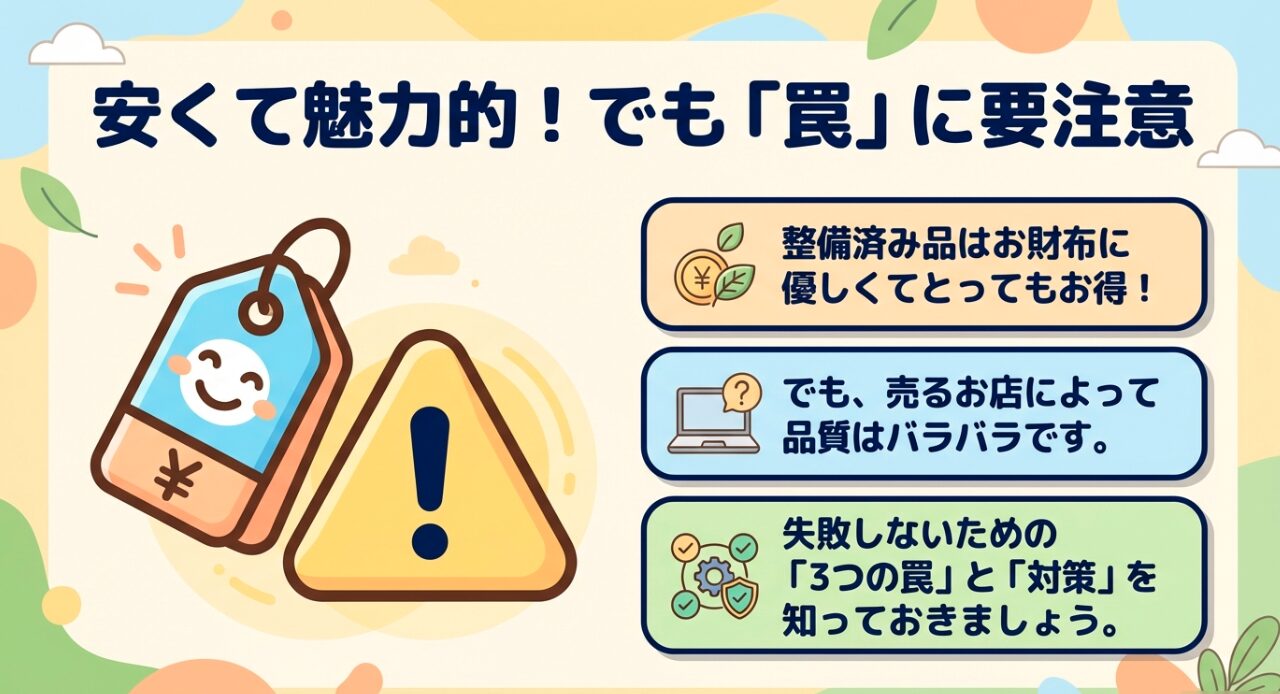 Amazon整備済みPC購入時に注意すべき3つの罠と対策