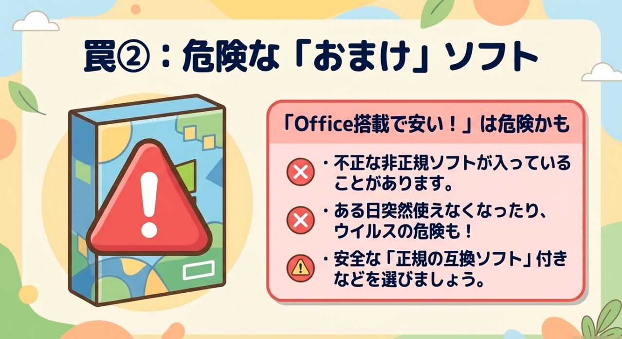 非正規Officeが搭載されている激安中古ノートパソコンの危険性