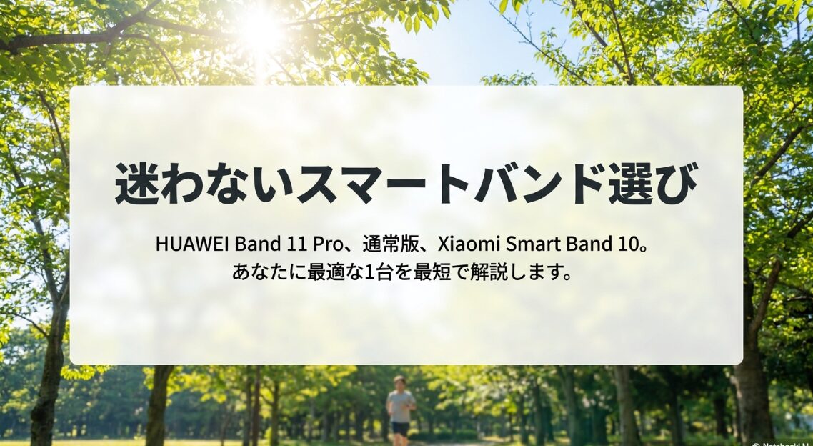HUAWEI Band 11 Pro、通常版、Xiaomi Smart Band 10の最適な1台を最短で解説