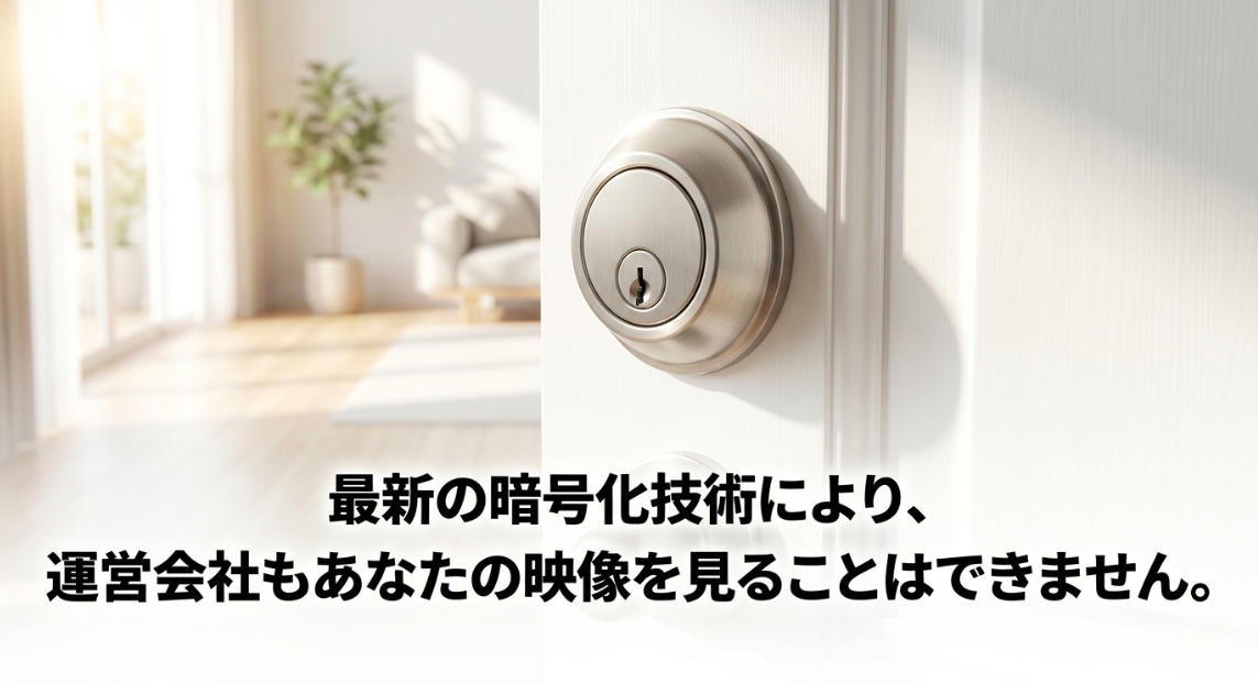最新の暗号化技術により、運営会社でもユーザーの映像を見ることはできない仕組み